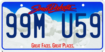 SD license plate 99MU59