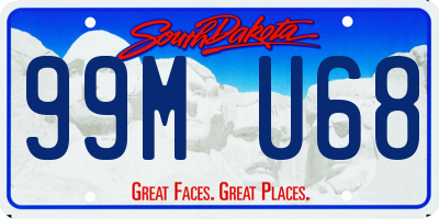 SD license plate 99MU68