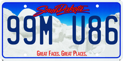 SD license plate 99MU86