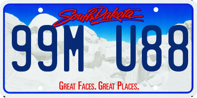 SD license plate 99MU88