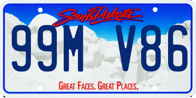 SD license plate 99MV86