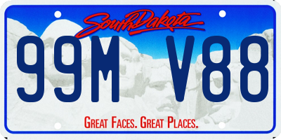 SD license plate 99MV88