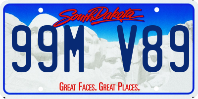 SD license plate 99MV89