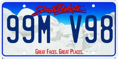 SD license plate 99MV98