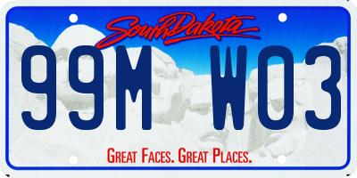 SD license plate 99MW03