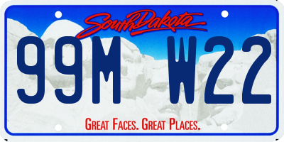 SD license plate 99MW22