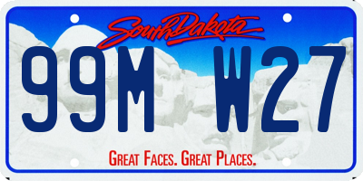 SD license plate 99MW27