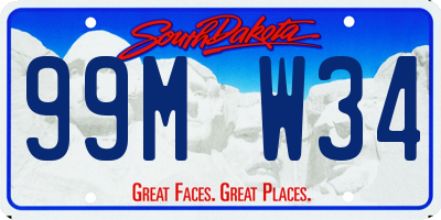 SD license plate 99MW34