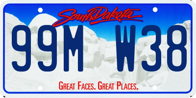 SD license plate 99MW38