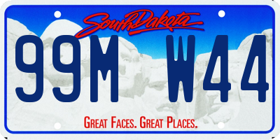 SD license plate 99MW44