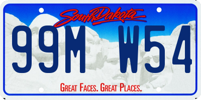 SD license plate 99MW54