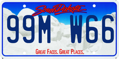 SD license plate 99MW66