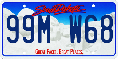 SD license plate 99MW68