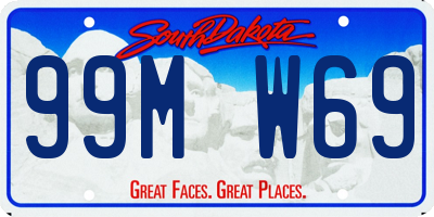 SD license plate 99MW69