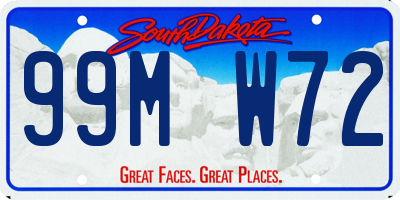 SD license plate 99MW72