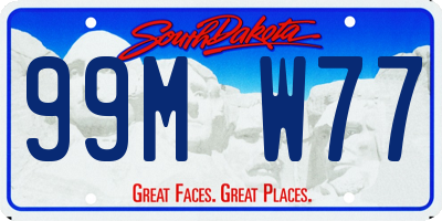 SD license plate 99MW77