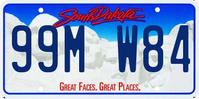 SD license plate 99MW84