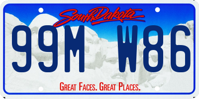 SD license plate 99MW86