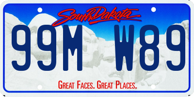 SD license plate 99MW89