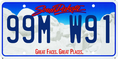 SD license plate 99MW91