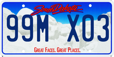 SD license plate 99MX03