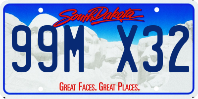 SD license plate 99MX32