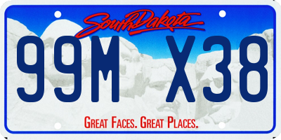 SD license plate 99MX38