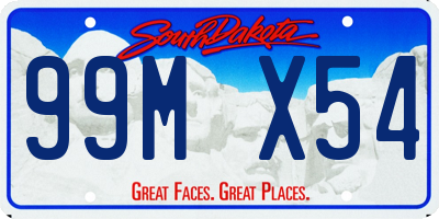 SD license plate 99MX54