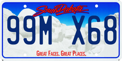 SD license plate 99MX68
