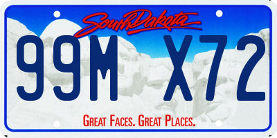 SD license plate 99MX72