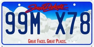 SD license plate 99MX78