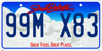 SD license plate 99MX83