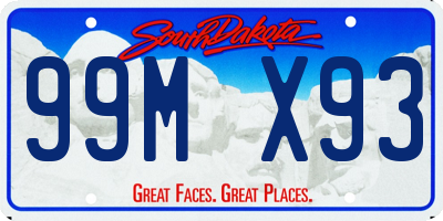 SD license plate 99MX93