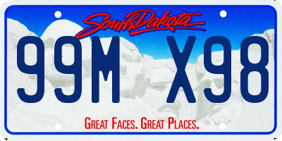 SD license plate 99MX98