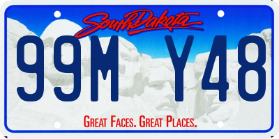 SD license plate 99MY48