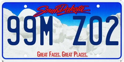 SD license plate 99MZ02