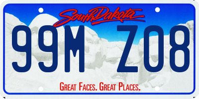 SD license plate 99MZ08