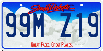 SD license plate 99MZ19