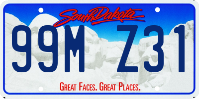 SD license plate 99MZ31