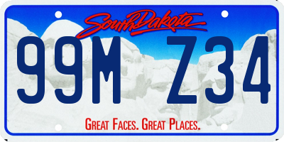 SD license plate 99MZ34