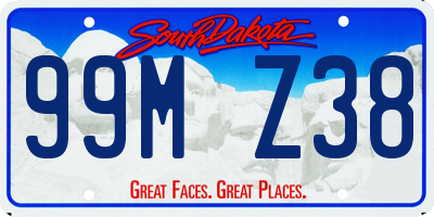 SD license plate 99MZ38