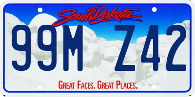 SD license plate 99MZ42