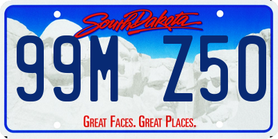 SD license plate 99MZ50