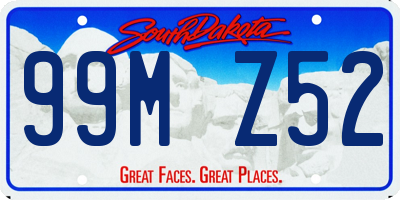 SD license plate 99MZ52