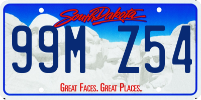 SD license plate 99MZ54