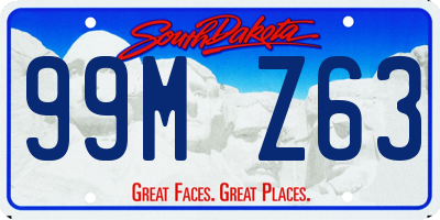 SD license plate 99MZ63