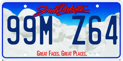 SD license plate 99MZ64