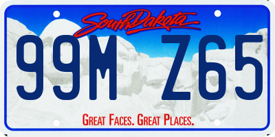 SD license plate 99MZ65
