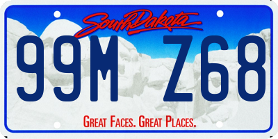 SD license plate 99MZ68