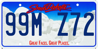 SD license plate 99MZ72